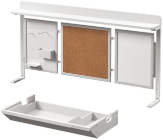 KOWO Eckschreibtisch Lochplatte, Korktafel und Magnetisches Whiteboard für L-Schreibtisch, Passt nur für unseren Flexi Eckschreibtisch