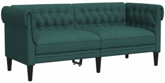 vidaXL Chesterfield-Sofa 2-Sitzer Dunkelgrün Stoff 372551