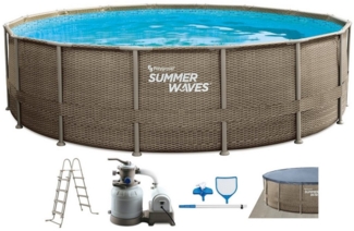 SUMMER WAVES Framepool TW27-P4N0164810EU Frame Elite Pool Dark Triple Bweave 488x122 cm
