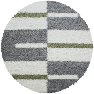 Hochflor Teppich Gianna rund - 200 cm Durchmesser - Grün