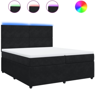 vidaXL Boxspringbett mit Matratze Schwarz 200x200 cm Samt 3294726