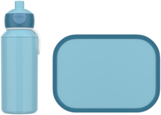 Mepal 'Campus' Lunch-Set mit Pop-up Trinkflasche & Lunch Box, Kunststoff Cool Blue, 400 ml / 750 ml