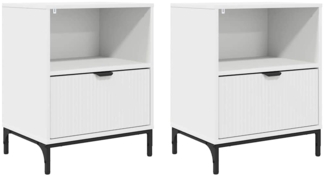 vidaXL Nachttische 2 pcs Weiß 49 x 36 x 61 cm Holzwerkstoff 883475