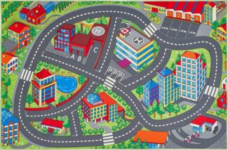 Andiamo Kinderteppich Street, rechteckig, Höhe: 5 mm, Straßen-Spiel-Teppich, weiche Spielunterlage, rutschhemmend