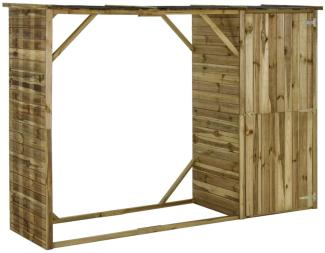 vidaXL Geräteschuppen mit Unterstand Kiefernholz 253×80×170 cm 45137