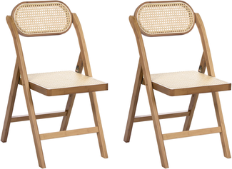 Esszimmerstuhl 2er Set klappbar ORAISON Bambusholz Braun