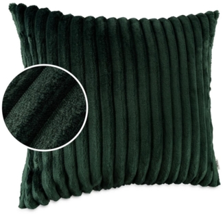 Kisska Dekokissen Kissenhülle LILLI BIG CORD Velour Zierkissen Ambiente Dekorieren, Kissenüberzug ohne Füllung BIG-Cord UNI 40x40cm Einfarbig Smaragd