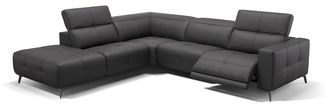 Sofanella Ecksofa MARBELLA Ledercouch Polsterecke Designersofa in Schwarz