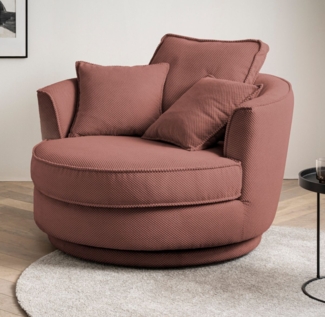 Sessel drehbar Comfy terracotta Webvelours 120 cm