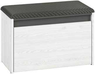 Sitzbank "Hyga" Schuhbank 70cm Pinie weiß anthrazit