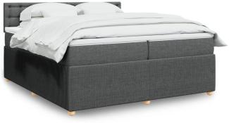 vidaXL Boxspringbett mit Matratze Dunkelgrau 200x200 cm Stoff 3289878