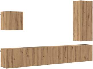 vidaXL TV-Wandmöbel Wandmontiert 5 pcs Artisan-Eiche Holzwerkstoff 3402768