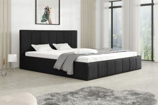 Polsterbett Doppelbett DETROIT Komplettset 120x200cm Stoff Freya Schwarz