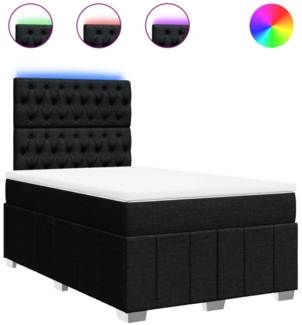 vidaXL Boxspringbett mit Matratze Schwarz 120x200 cm Stoff 3293944