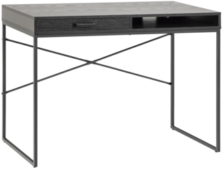 Schreibtisch >Carney< in Esche Schwarz aus Metall - 110x75x45cm (BxHxT)