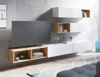 AX LIVING Vitrinenschrank Glas „Queba QT07“ – 70 cm Breite, Hikora