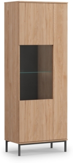 AX LIVING Vitrinenschrank Glas „Queba QT07“ – 70 cm Breite, Hikora