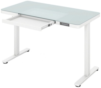 KOMFOTTEU Schreibtisch, elektrischer Stehschreibtisch, Steh-Sitz Tisch, PC Tisch