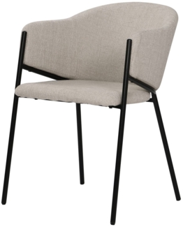 Stuhl Sit&Chairs 60 x 76 x 52 cm Polyester Metall Beige Schwarz