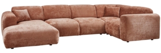 Ecksofa Cloud aus Chenille-Stoff Rechts, Terra