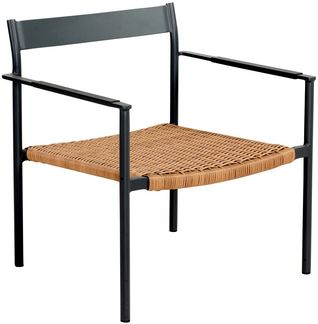 Gartensessel DK mit Armlehne aus Aluminium und Kunstrattan, modern skandinavisch, anthrazit, stapelbar