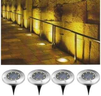 WILGOON LED Solarleuchte 2/4er Set Solarleuchten, Solar Bodenleuchte, IP65, LED fest integriert, Warmweiß, Kaltweiß, Wegeleuchten Außen Solarleuchte,für den Garten Rasen Gartenweg Hof