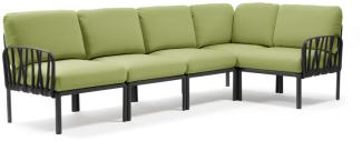 Komodo 5 Loungesofa Kunststoff (Antracite / avocado Sunbrella® *)