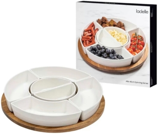 Ladelle Servierschale Alto Serve & Share weiß Drehteller 41cm, Porzellan / Eisen, (Serviersets)