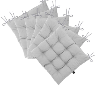 LILENO HOME Stuhlkissen Sitzkissen für Gartenstuhl, Küchenstuhl oder Esszimmerstuhl 40x40x6 cm, Bequeme Indoor u. Outdoor Stuhlauflage als Stuhl Kissen Hellgrau