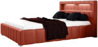 99rooms Jonas Polsterbett ohne Bettkasten 160x200 cm Velours MONOLITH Korallenrot