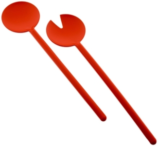 Cofi Salatbesteck 2-teilig – Salatlöffel & Salatgabel im Set – spülmaschinengeeignet Made in Germany, 29 cm lang Rot