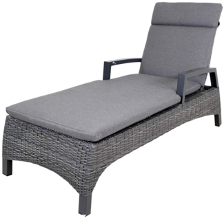 Lesli Living Gartenliege Gartenliege Sonnenliege PRATO FORTE inkl. Auflage - Anthrazit