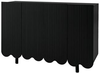 Rutaqian Sideboard Schubladenschrank Kommode tropfenförmiges exquisites Design, (Mehrzweckschrank, 1 St), moderner Stil, mit geformten Türen und Pufferscharnier, 120×40×80cm