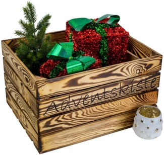 Kistenkolli Altes Land Allzweckkiste Adventskiste geflammt Weinkiste Geschenkekiste Weihnachtsdeko Weihnach (Spar-Set)