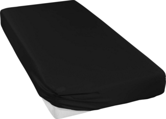 Uni-Mako-Satin Spannbettlaken - Curt Bauer 140x200 cm-Fb. 3318 schwarz
