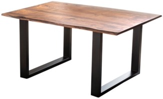 Esszimmer Tisch Industrial Baumtisch massive Akazie Kufengestell nougat 140x80 schwarz Laurina 526219