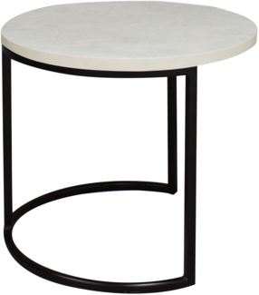 Couchtisch Rund Elesa 2 60x51x60 Holzwerkstoff Schwarz/Keramik weiß