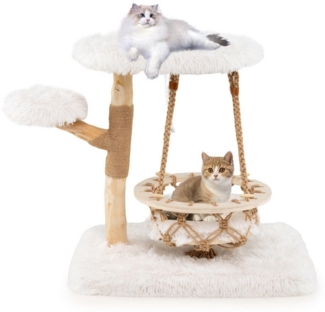 COSTWAY Kratzbaum, Katzenbaum, Kletterturm, mit Hängekorb, 66cm hoch