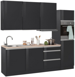 KOCHSTATION Küchenzeile KS-Ohio, mit E-Geräten, Breite 240 cm