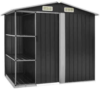 vidaXL Gartenhaus mit Regal Anthrazit 205x130x183 cm Eisen 47106