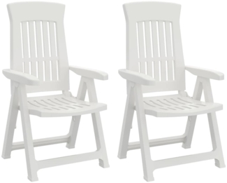 vidaXL Gartenstühle 2 Stk. Verstellbar Weiß PP 364710