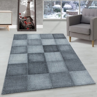 Carpettex Frisé-Teppich Kariert Design, Rechteckig, Höhe: 8 mm, Modern Kurzflor Teppich Wohnzimmer Kariert Design verschidene größen
