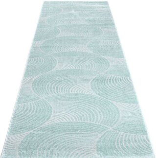 Carpet City Läufer Friseé-Teppich FANCY 647, rechteckig, Höhe: 12 mm, Kurzflor,3D-Optik,Kreisförmiges Muster, Wohnzimmer,Schlafzimmer