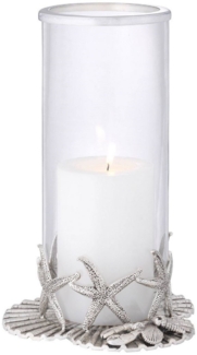 Casa Padrino Luxus Kerzenleuchter Antik Silber Ø 20,5 x H. 31,5 cm - Luxus Deko Accessoires