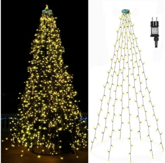 Rosnek LED-Lichterkette 31V, 16 Stränge, 8 Modi, Timer, Speicherfunktion, für Weihnachtsbaum, 400-flammig, Dachgarten Deko, 1.75/3M, 400/480LEDs