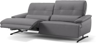 Sofanella 3-Sitzer PERLO Echtleder Designersofa Ledercouch in Grau S: 188 Breite x 101 Tiefe