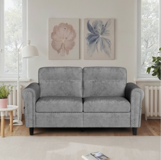 Bealife 2-Sitzer Kleine Couch, mit Armlehne und Seitentasche, 152 x 76 x 84 cm