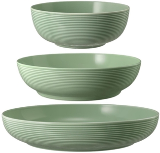 Seltmann Weiden Schüssel Seltmann Weiden Beat Salbeigrün Foodbowl Set 3tlg. 20/25/28 cm, Porzellan, (3 Schüsseln)