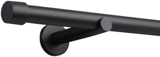 Deco-Raum Gardinenstange Kappe, Ø 25 mm, 1-läufig, Wunschmaßlänge, kürzbar, Bohren, verschraubt, Metall, Komplett-Set mit Befestigungsmaterial