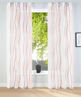 OTTO home Gardine Dimona (2 St), Ösen, transparent, Voile, 2-er Set, transparent, Voile, Polyester, Wellen